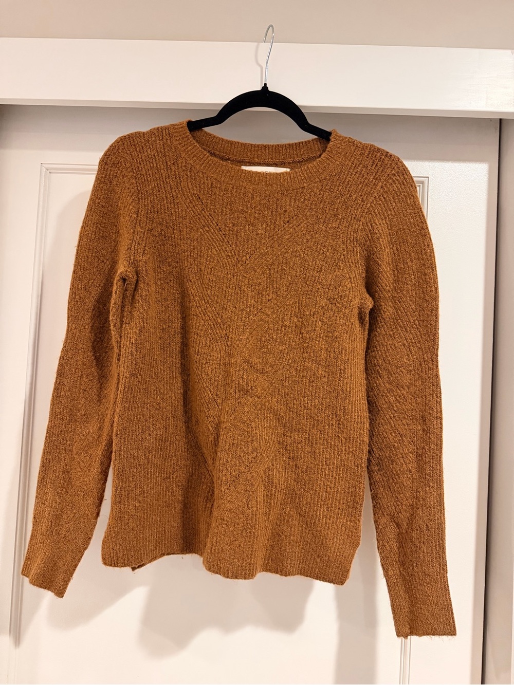 🧸EUC Loft Cozy Crewneck Sweater Teddy Bear Brown Size Small